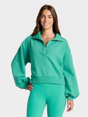 JoyLab Henley French 'Terry Sweatshirt